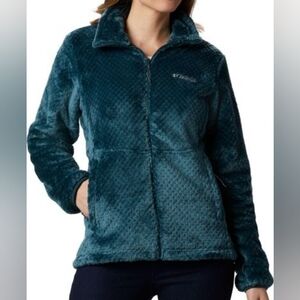 Columbia Womens' Deep Teal Teddy Quarter Zip Pullover - Size KIDS' XL